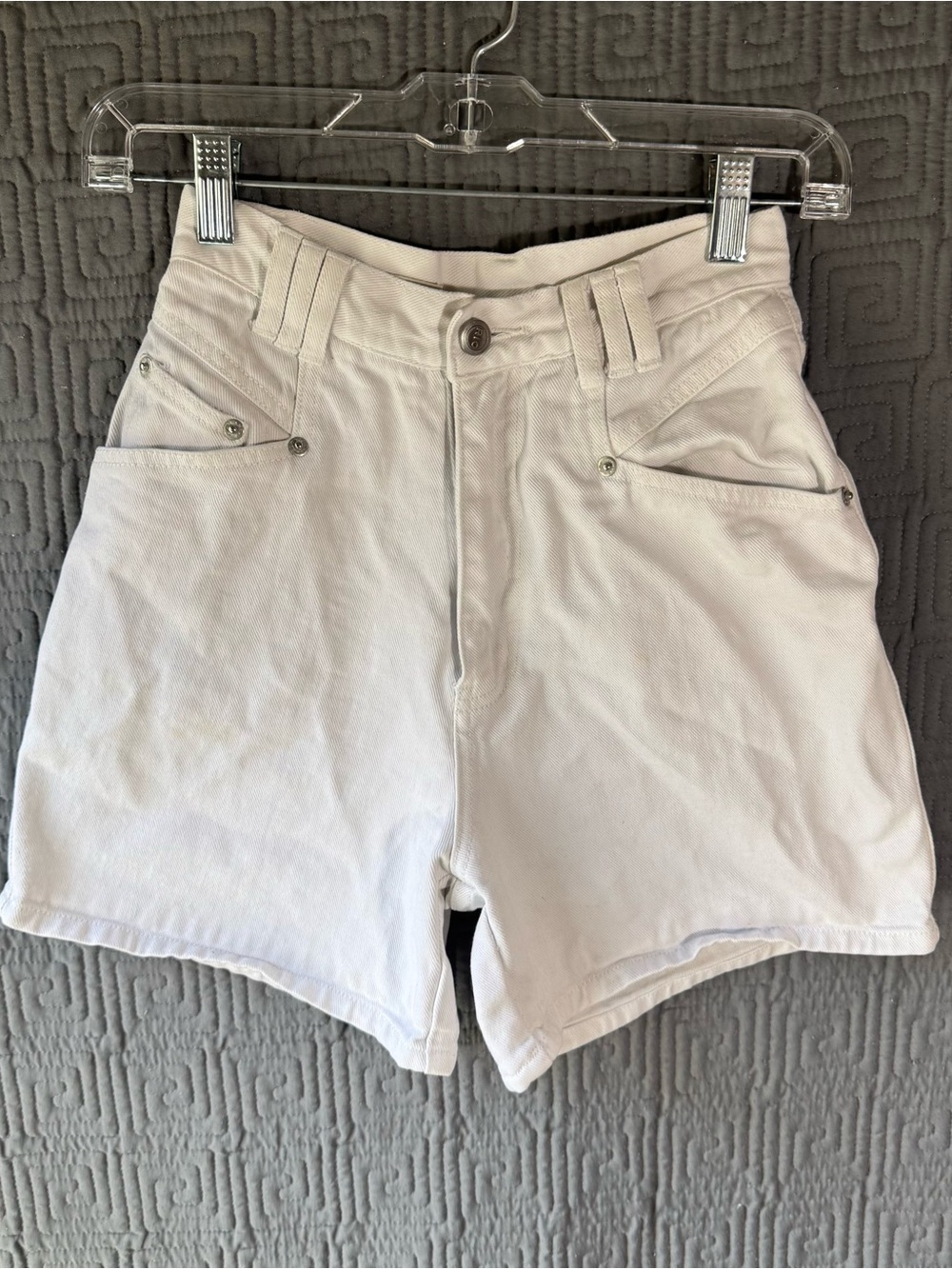 Vintage 90s Rio by Stephen Mardon White Denim High Waisted Mom Shorts Size 5 90s